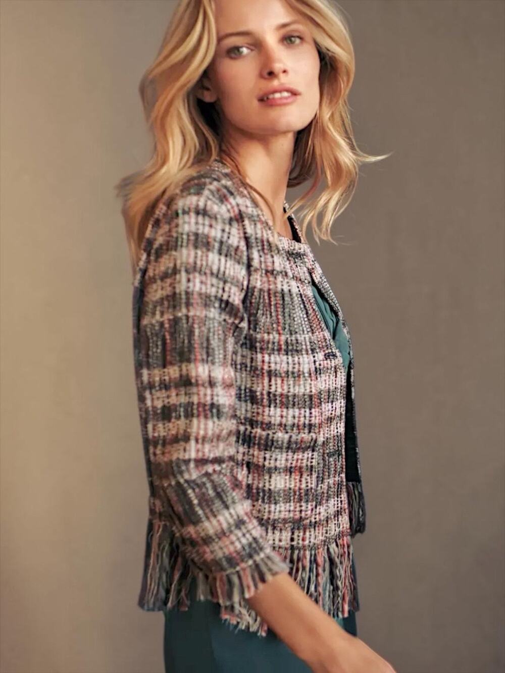 Anthropologie Ett:Twa Fringed Academy Jacket Women’s Large Academia Pockets NEW